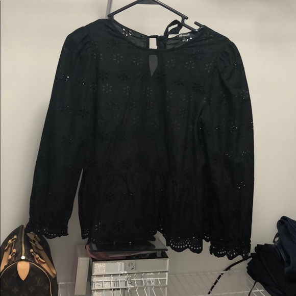 Madewell Eyelet Keyhole Peplum Top - Picture 8 of 8